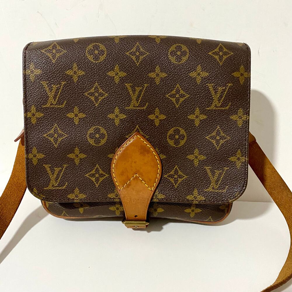 Louis Vuitton Cartouchiere MM Crossbody Bag Monogram Canvas Vintage Purse - Picture 3 of 16